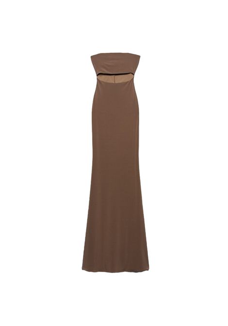Abito Aniye by donna Demi 185788 Fango lungo tessuto stretch motivo cut out zip Aniye by | Abiti | 1857882422